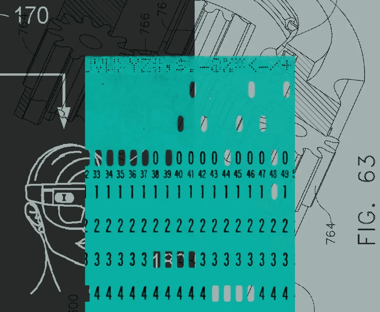 Illustratie van een ponskaart bij de introductie van Jev, het decision model van TypeSafe AI